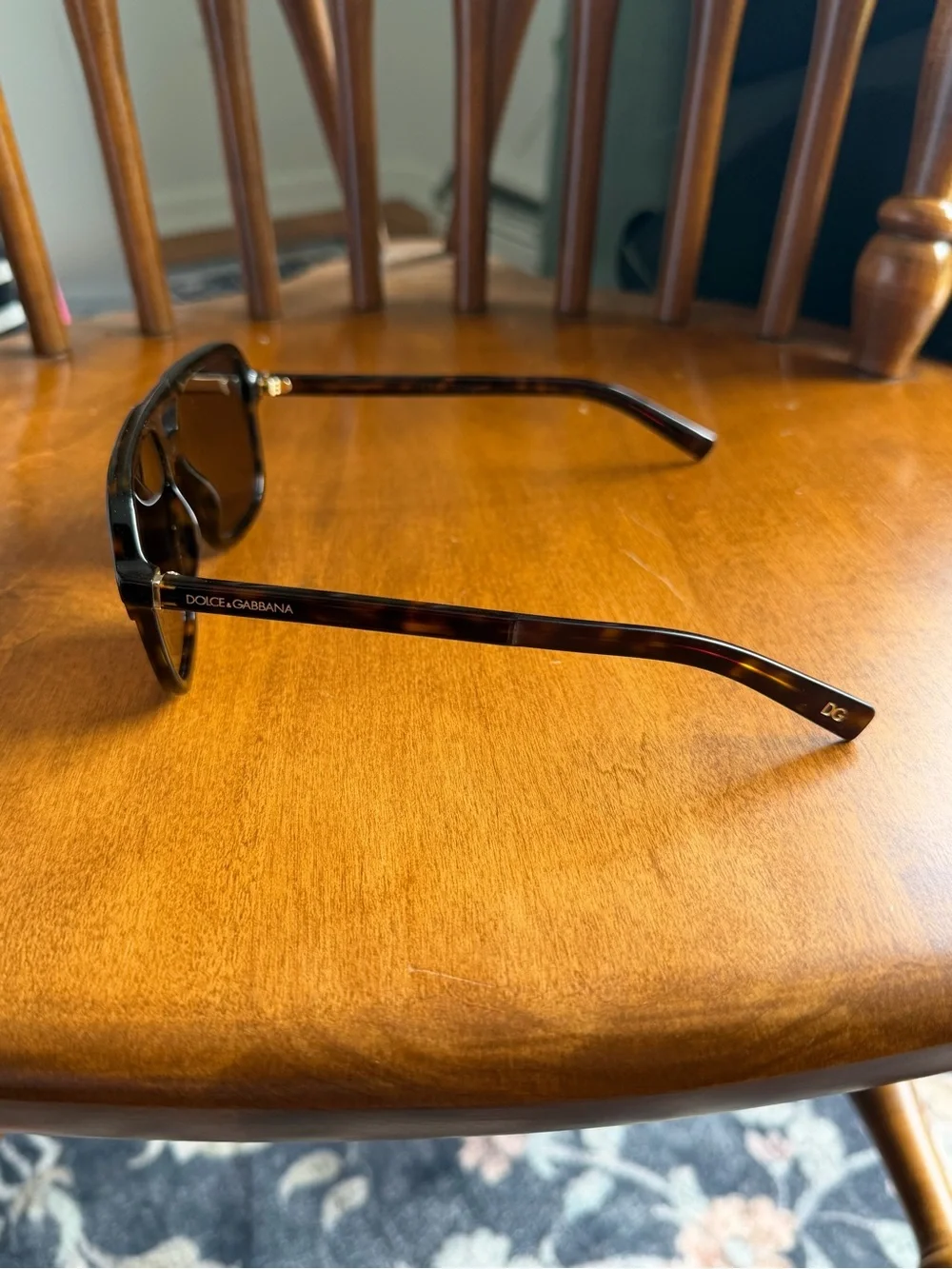 Dolce & Gabbana Tortoiseshell Frame Sunglasses with Black Lenses
